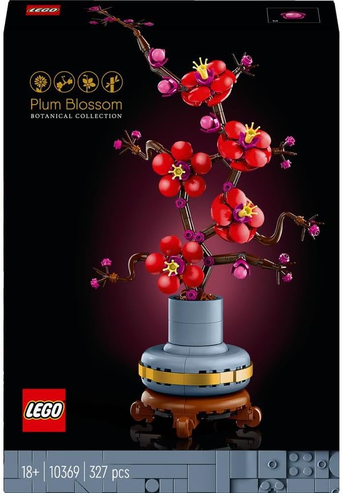 LEGO Icons Plum Blossom Flower Building Set, Faux Plant Model Kit for Adults to Build