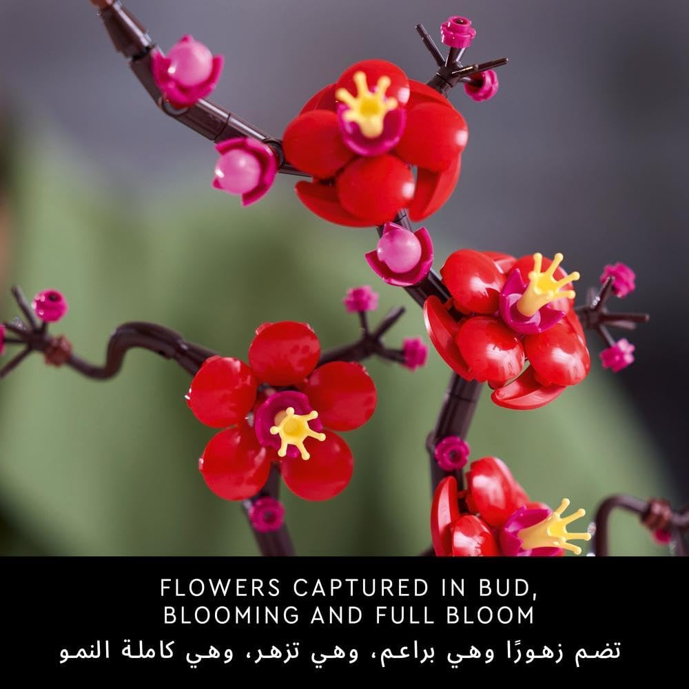 LEGO Icons Plum Blossom Flower Building Set, Faux Plant Model Kit for Adults to Build