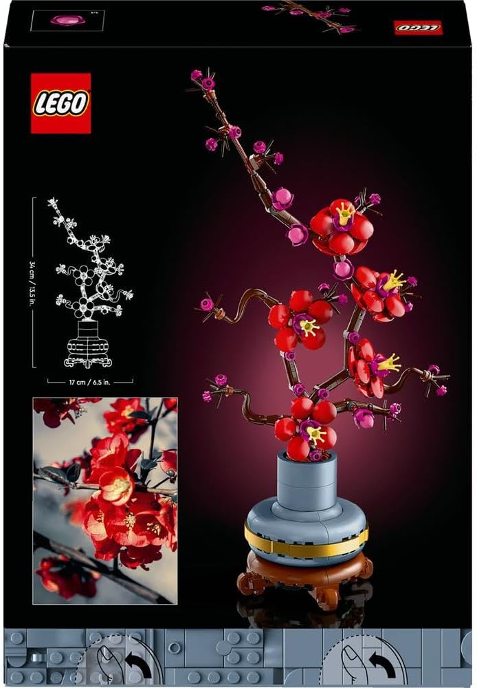 LEGO Icons Plum Blossom Flower Building Set, Faux Plant Model Kit for Adults to Build
