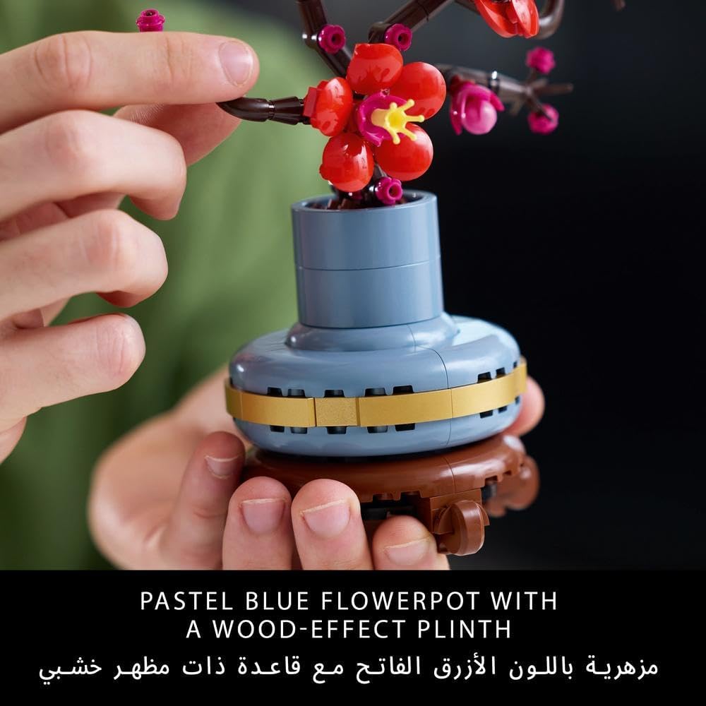 LEGO Icons Plum Blossom Flower Building Set, Faux Plant Model Kit for Adults to Build
