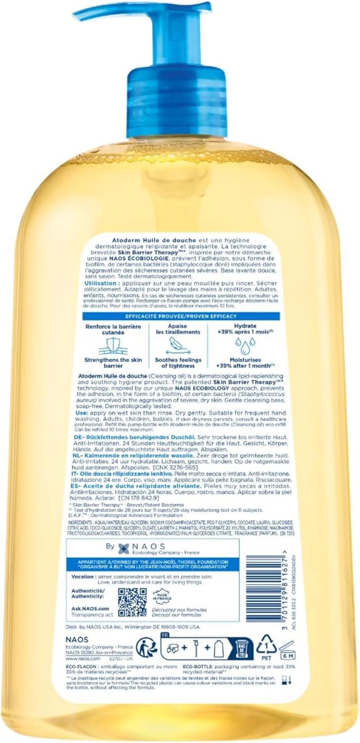 Bioderma Atoderm Huile De Douche for Dry to Very Dry Skin 1L